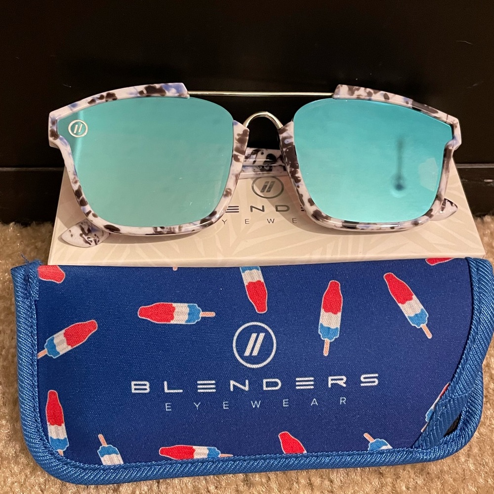 Blenders blue mirrored polarized sunglasses
